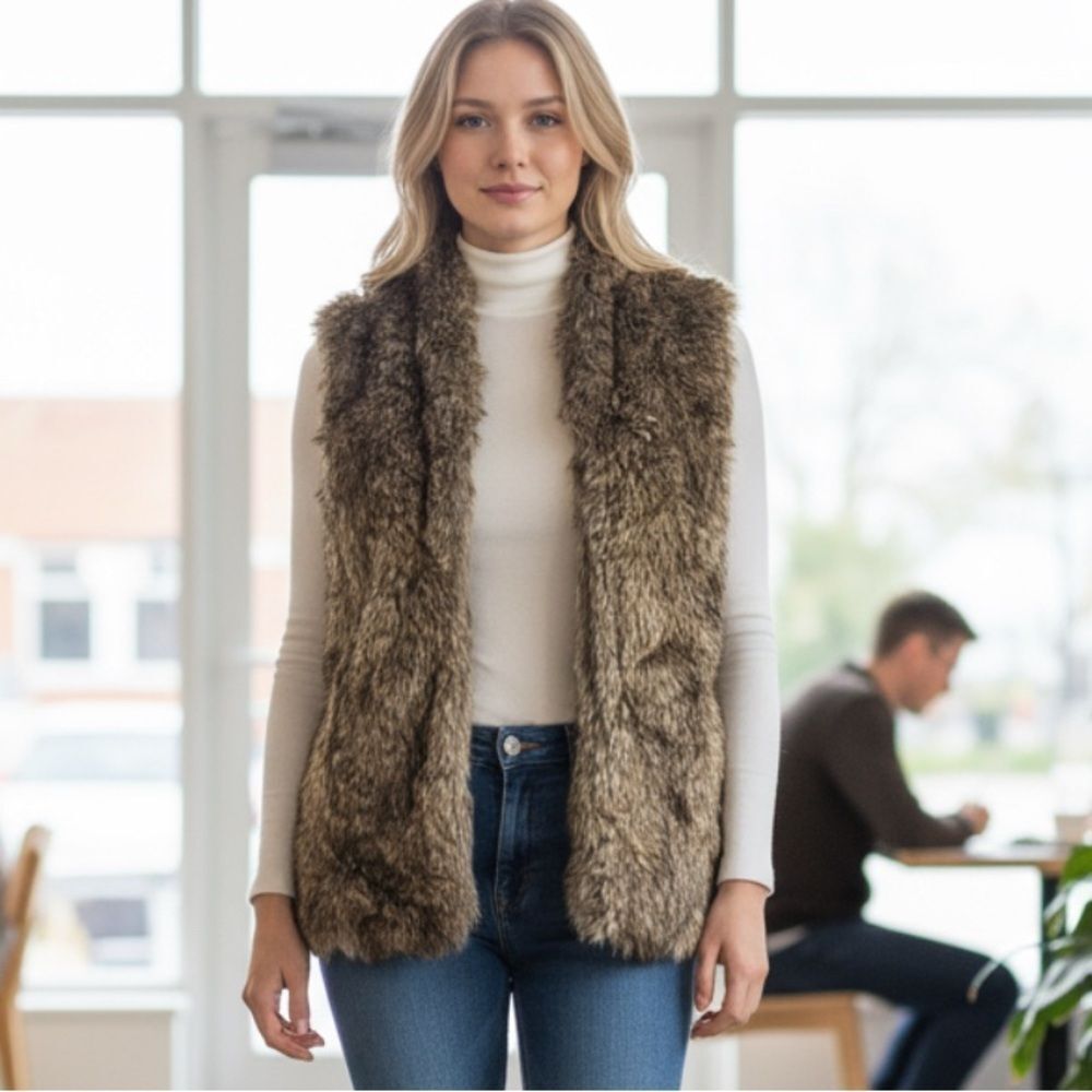 Sebby Faux Fur Vest with Pockets